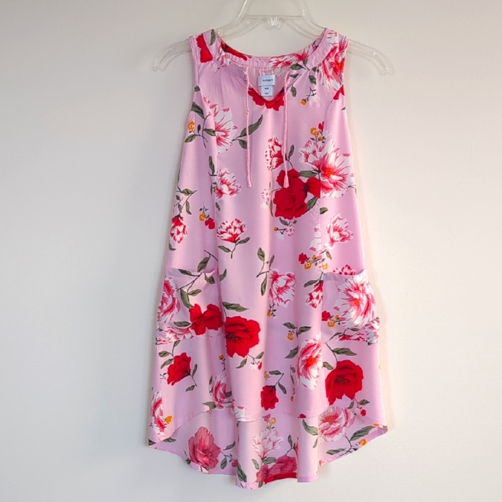 Girls Sleeveless Floral Hi-Lo Dress (Size M/8)